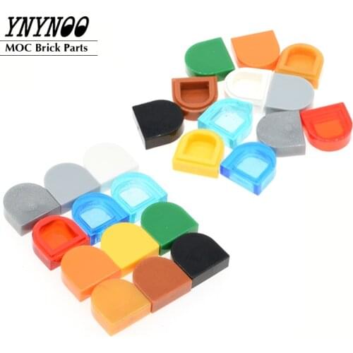 50Pcs/lot MOC Tiles Round and Curved Tile 1x1 Half Circle 24246 Element MOC Building Blocks Brick LOGO Enlighten DIY Toys Gifts
