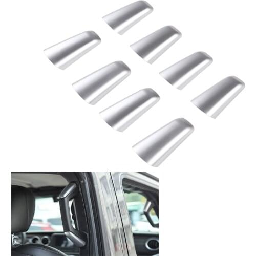 JXKaFa For Jeep Wrangler JL 2018 Up 4 Doors Car A B Pillar Handle Grab Decoration Car Stickers Auto Styling Accessories 8Pcs