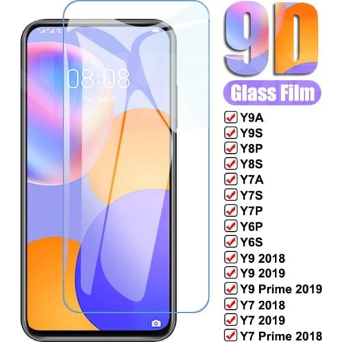 9D Tempered Glass For Huawei Y5 Lite Y9A Y9S Y8P Y8S Y7A Y7P Y7S Y6P Y6S Y5P Protective Glass Y5 Y7 Y9 Prime 2018 2019 Film Case
