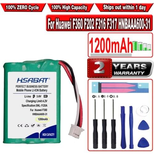 HSABAT 1200mAh Battery for Huawei F360 F202 F316 F317 HNBAAA600-31 Wireless Landline Cordless Phone Fixed-line Rechargeable