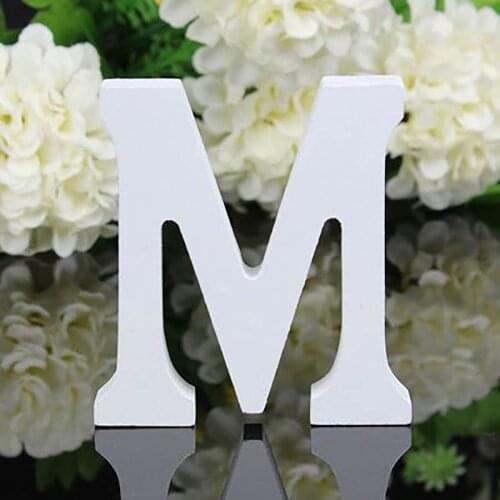 White Wooden Letter English Alphabet DIY Personalised Name Design Art Craft Free Standing Heart Wedding Decoration Home Decor