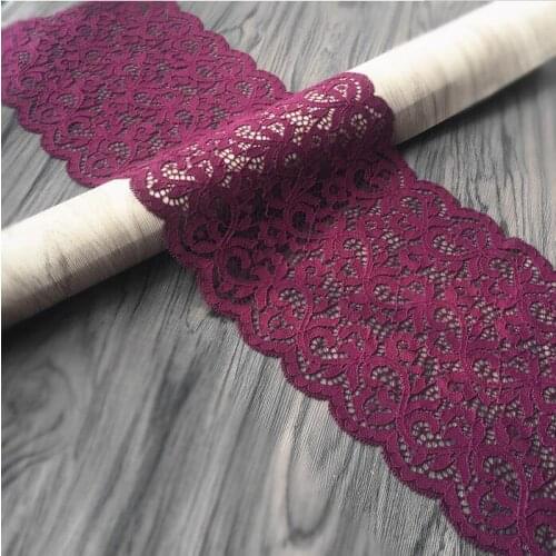 Free shipping High Quality 1 Meter 17CM Lace Trim for Wedding Decoration Super Wide Dark Red Flower Lace Ribbon Lace Scrabooking