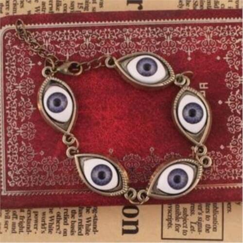 Dropshipping Antique CUTE And Bronze R setro Evil Eye Charm Link Chain Luxury bracelet Handmade Jewelrylovers gift