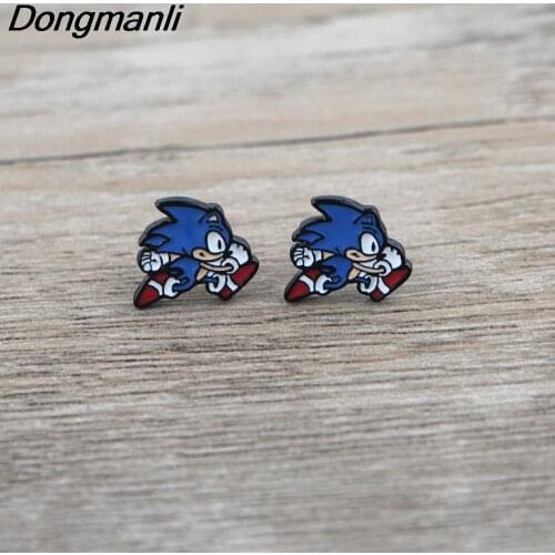 BG415 Dongmanli 1 Pair Cute Animal Earrings Game Earrings Girls Cute Earrings Womens Jewelry Party Gift