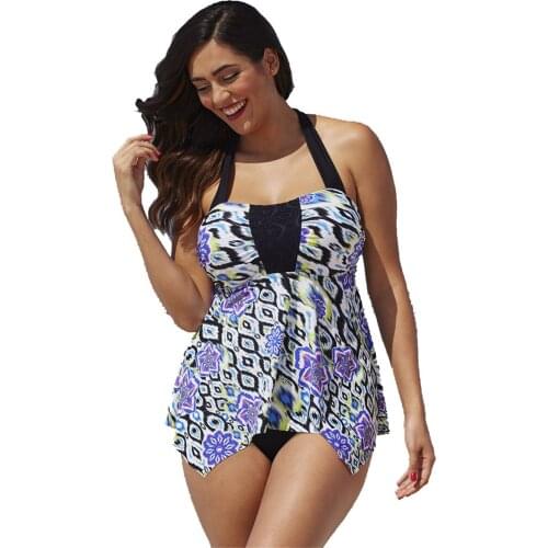 Bikini Tankini Swimsuits Two Piece Swimsuit Print Maillot De Bain Femme 2019 Swimwear Women Plus Size Swimming Suit for Women