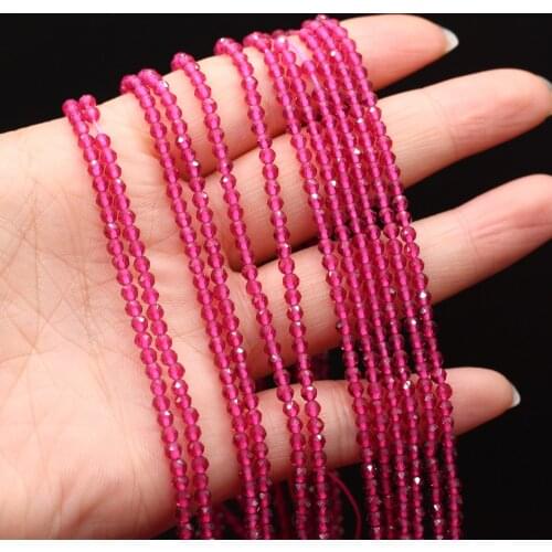 Beads Small Rose Red Round Natural Semi-Precious Stone Spinel For Holiday Gift Jewelry Making Necklace DIY Bracelet 3mm