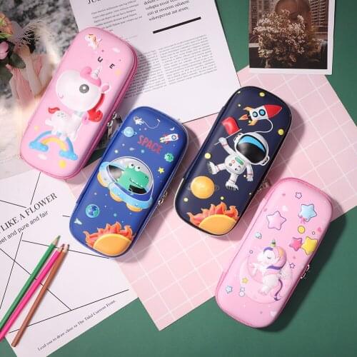 3D Cartoon Students Pencil Case Pen Stationery Box Cute Pencil Bag School Office Stationary Supplies for Children Boys Girl Gift