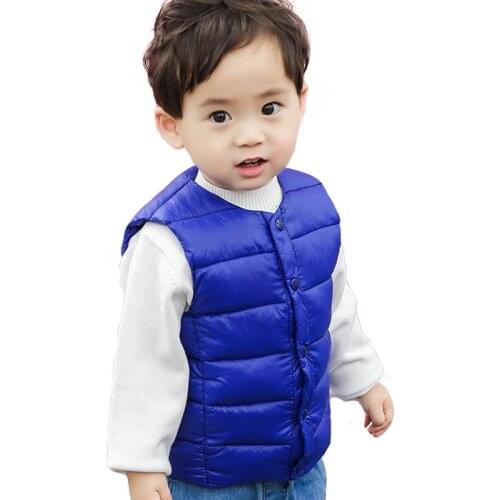 Childrens Vest New 1-5 Yrs Autumn Winter Warm Vest Boys Girls Clothes Round Neck Fashion Vest Baby Down Cotton Sleeveless Coat