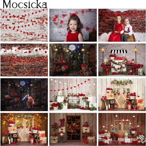 Valentines Day Rose Flower Backdrop Date Night Newborn Baby Kids Portrait Photo Background Studio Rose Door Photo Shoto Props