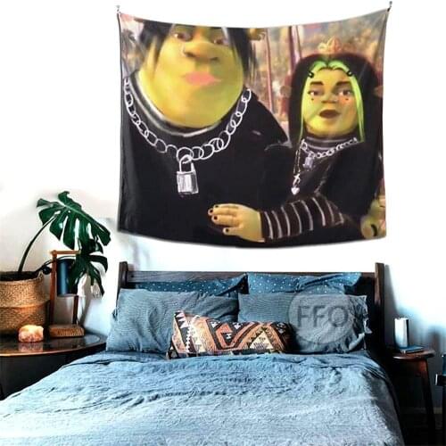 FFO Shrek Tapestry Wall Hanging Multicolor Mandala Cartoons Print Tapestries Blankets Indian Boho Bedroom Carpet Bed Sheets