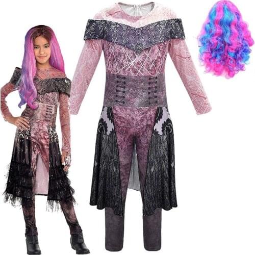 Carnival evie Costumes girls Halloween Costumes little girl funny Party kids Audrey descendants 3 Mal Cosplay Fantasia costume