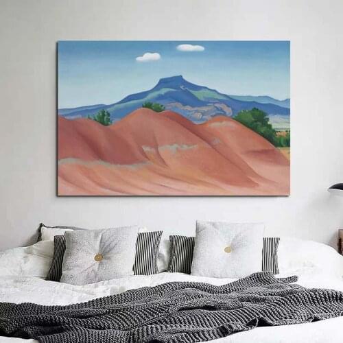 Georgia o'Keeffe Distant Mountains Canvas Painting Posters Prints Marble Wall Art Painting Decorative Picture Modern Home Decor
