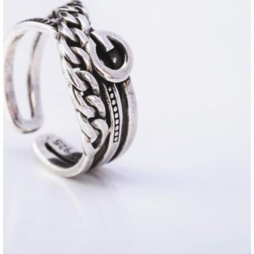 Rings For Women Females Jewelry Accessory Gift Silver-Plated Resizable Brand Design Retro Vintage 2020 New Chain Good Quality