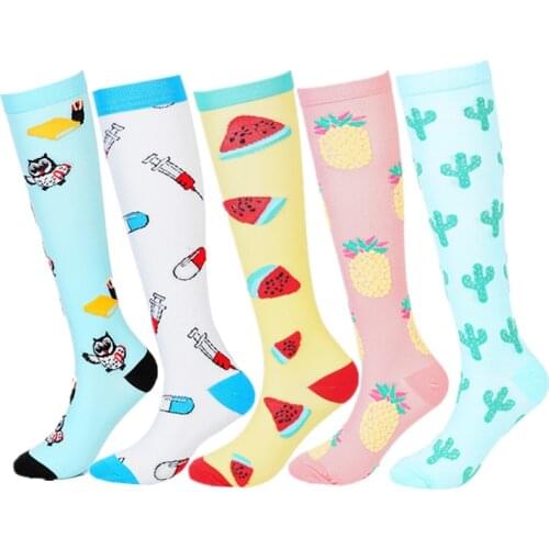 Compression Socks Fit Medical Edema Diabetes Varicose Veins Running Circulation Sports Socks Anti-Fatigue Calf Compression Socks