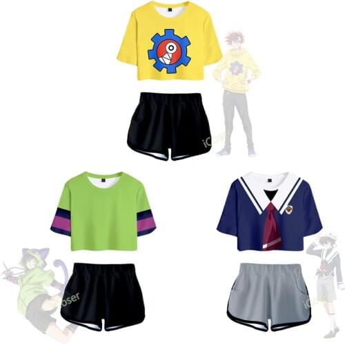 SK8 the Infinity Crop Top Anime Cosplay SK EIGHT Hot Shorts Belly Tee Langa Hasegawa Reki Kyan Miya Skateboard Wear for Women