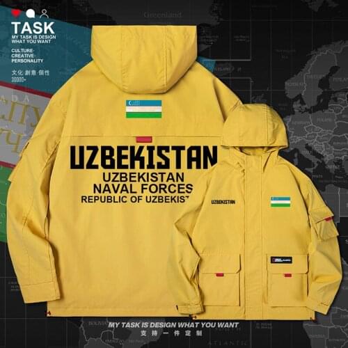 Uzbekistan Uzbekistani UZB men jacket hooded Navy logo army fan Military nation clothing top coat fashion mens clothes autumn
