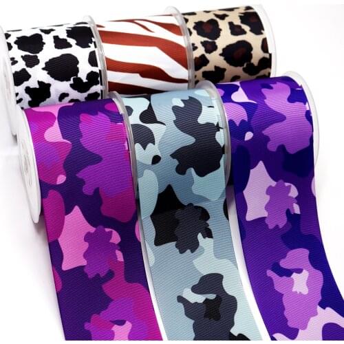 DIY Handmade Materials Leopard Printed Grosgrain Ribbon 50 Yard Per Size 3214