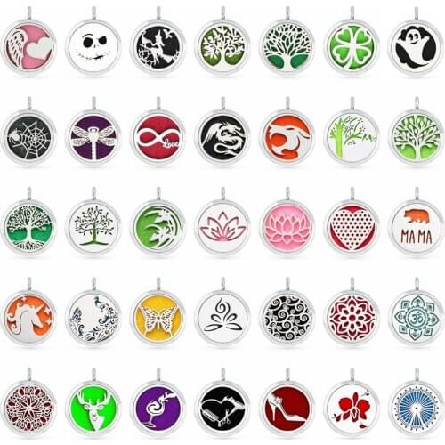 Aroma Locket Pendant Magnetic Aromatherapy Essential Oil Diffuser Perfume Locket Jewelry Fit Necklace Keychain Free 5pads