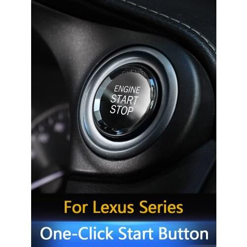 QHCP Car Crystal Start Stop Engine Ignition Cover Sticker Trim Button Case Fit For Lexus RX ES NX UX Tuning Interior Accessories
