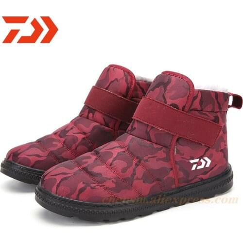2021 New Daiwa Winter Men Boots Shoes Sneaker Mens Camouflage Shoes Ankle Boots Snow Boots Flat Casual Outdoor Warm Plush Boots