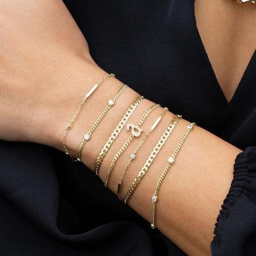 New top quality Tiny Round Stone Cute bracelet Iced Out 4mm Bling Cz Miami Curb Cuban Link Chain Women Clavicle Necklace Jewelry