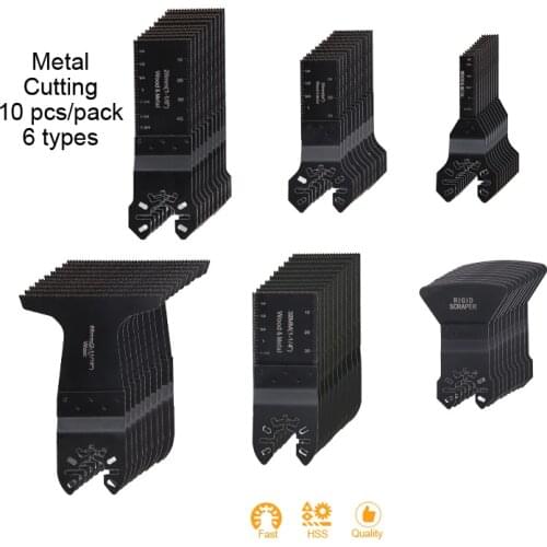 Oscillating Multi Tool Saw Blades Metal Cutter&Scraper Kit HSS 10pcs Set for Renovator Accessory Quick Release