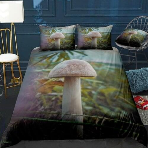 Autumn fungi species Quilt Cover Pillowcase 3Piece Comforter Bedding Set With Pillow Case Single Double Duvet Cover Home Decora
