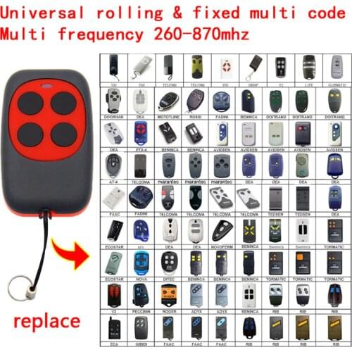 Universal RF duplicate garage gate door remote control LIfe AVIDSEN 433.92mhz 868mhz multi code remote control