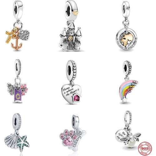 2021 New Coffee Flower Bone Dog Shoes Beads Fit Original Pandora Charms Silver 925 Bracelet DIY Women Jewelry Berloque