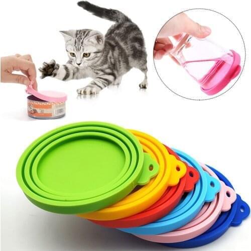 Silicone Pet Canned Lid Sealed Food Can Lid Covers for Puppy Dog Cat Storage Fresh Top Cap Lid Cover for Dogs Cats Feeders