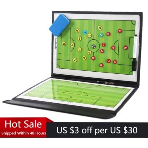 Foldable Football Soccer Tactic Board Magnetic Strategy Board With Marker Erase And Magnetic moving sheets Useful Teaching Board