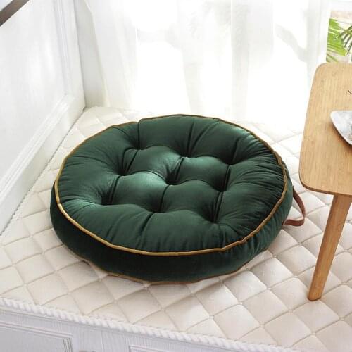 Modern Velvet Round Futon Floor Mat Chair Seat Booster Pad Patio Garden Bench Lounger Couch Back Cushion