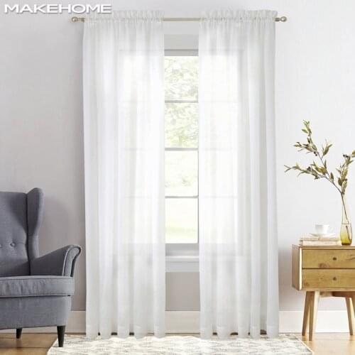 Standard/Thickened Tulle Window Curtains for Living Room Bedroom Decoration White Modern Veil Solid Sheer Voile Tulle