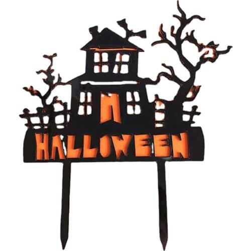 Halloween Decoration Acrylic Treehouse Pattern Halloween Cake Topper Party Funny Cake Decorations