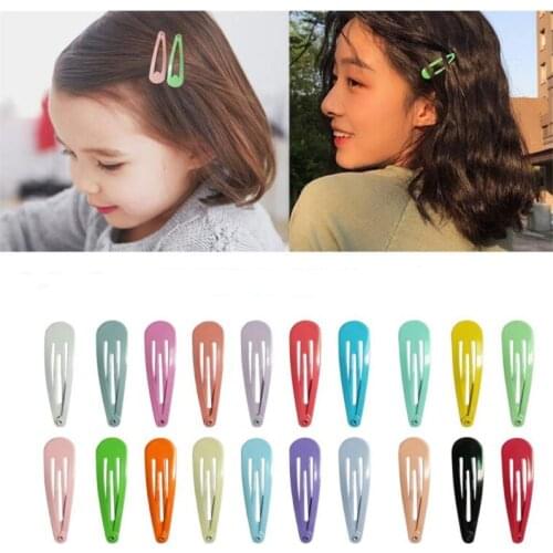 20Pcs 5Cm Kawaii Hair Clips Snap Hair Pins And Clips Bb Hairpin Metal Barrettes For Baby Children Women Girl Styling Accessories