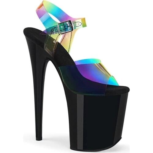 Sandalias Womens Sandals Ladies Pumps Fashion PVC Buckle Strap 20CM Thin High Heels waterproof Party Wedding shoes for woman