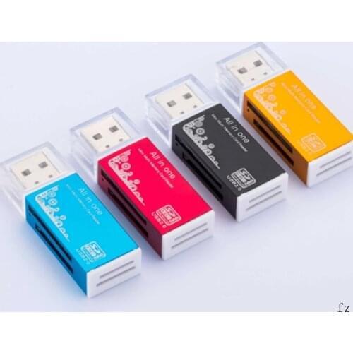 100 Pcs Memory Card Reader Adapter All in 1 USB 2.0 Card Readers for Micro SD SDHC TF M2 MMC