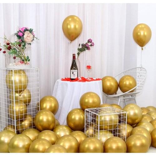 20pcs10 Inch 1.8 Grams Metal Latex Balloon Birthday Party Decoration Wedding Room Bedroom Background Wall Layout Chrome 001