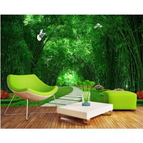 3d room wallpaper custom photo mural Bamboo Park Green Road picture decor painting 3d wall mural wallpaper for walls 3 d