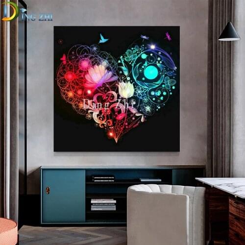 Diamond Embroidery Heart Shaped 5d Diy Diamond Painting Cross Stitch Fantasy Flower Full Square Round Drill Rhinestone Mosaic