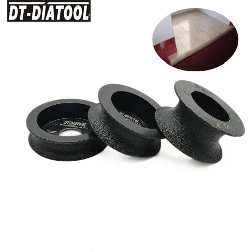 DT-DIATOOL 1pc Dia 3"/75mm Vacuum Brazed Diamond Grinding Disc of Half-Round Edge Diamond Wheel Dry or Wet thickness 15/20/30mm