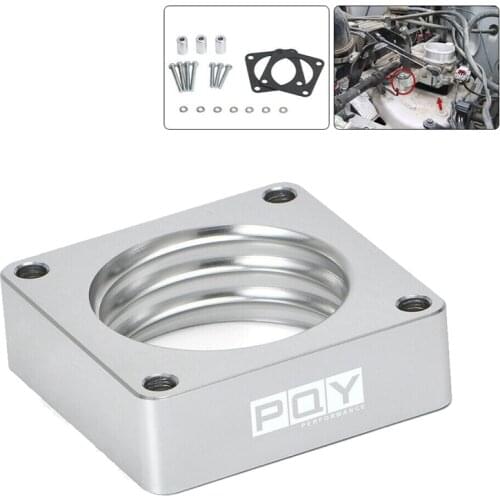 AU04 -Silver Throttle Body Spacer Gaskets Adaptor for Jeep Wrangler TJ YJ LJ Cherokee XJ 2.5L 4.0L Engine
