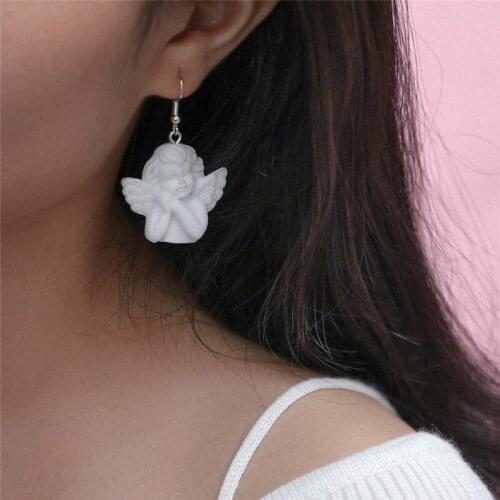 White Wing Angel 3D Resin Charms For Jewelry Findings Cute Girl Necklace Pendant Eardrop Earrings Accessory