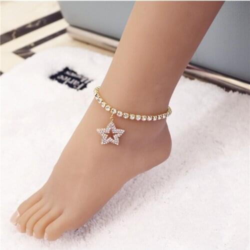 Five-Pointed Star Shaped Anklets 2021 New Women Ankle Summer Beach Charm Crystal High Quality Jewelry Accessories For Women Gift