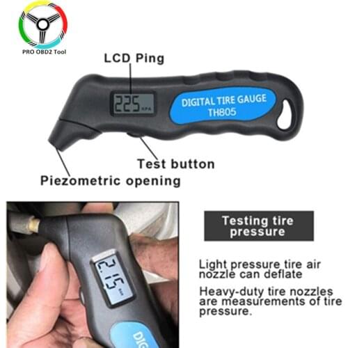 TH805 Digital Car Tire Tyre Air Pressure Gauge Meter LCD Display Manometer Barometers Tester for Car Truck Motorcycle Bike Test