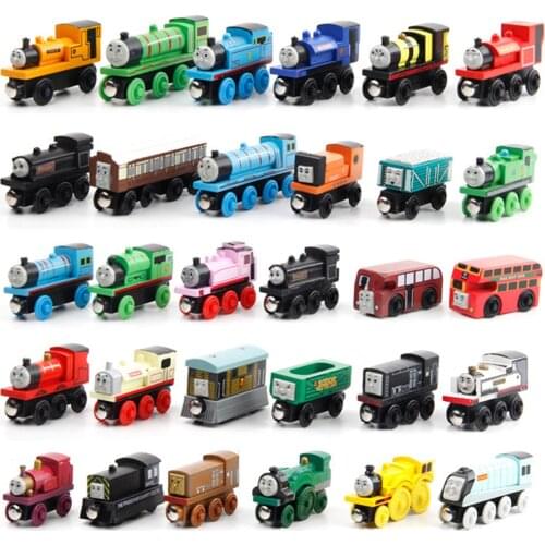 1pcs New Emily Wood Train Magnetic Wooden Trains Model Car Toy Compatible Tracks Railway Locomotives Model trains Toys for kids