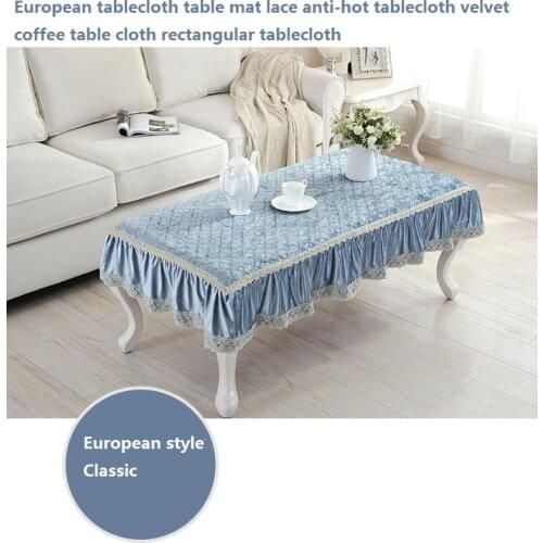 European tablecloth table mat lace anti-scalding tablecloth velvet coffee table cloth rectangular tablecloth