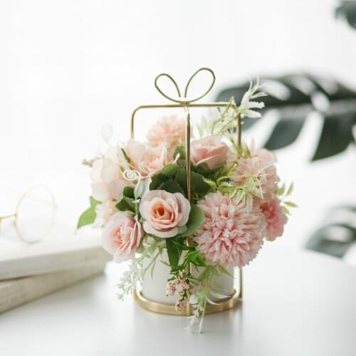 European Style Flower Pot Set Vase Table Setting Decoration Indoor Artificial Home Room Decoration Potted Flowers Wedding decor