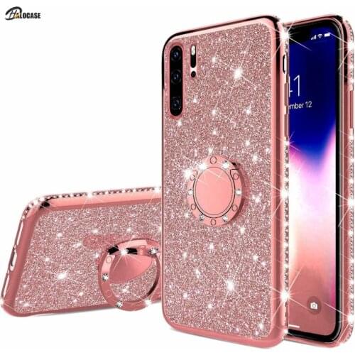 Finger Ring Diamond Soft Case For HUAWEI P40 P20 P30 Lite Pro P Smart 2019 Z Nova 3 3i HONOR 7X 8X Mate 20 10 Glitter Cover Capa