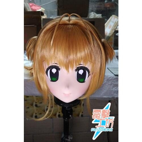 KM9184) Handmade Female Sweet Girl Resin Crossdress Outfit Cosplay Japanese Animegao Role Play Kigurumi Mask